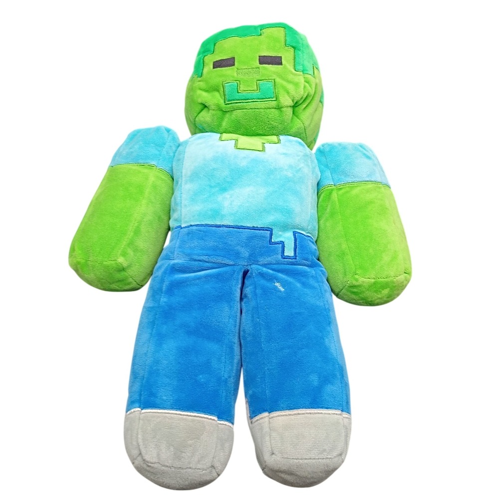 Minecraft Zombie Plush Buddy Jay Franco & Sons Green Blue Large 18 inch Pillow